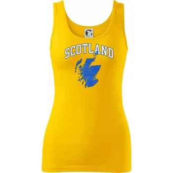Dámské tričko Scotland nápis s mapou - Dámské tílko - XS ( Žlutá )