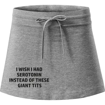 Dámská sukně I wish I had serotonin instead of these giant tits - Sportovní sukně - two in one - L ( Tmavě šedý melír )