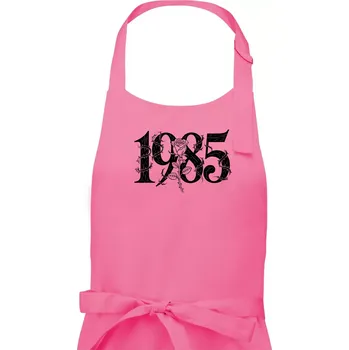 Kuchyňská zástěra Ročník s růží 1985 - Dámská zástěra na vaření - Univerzální velikost ( Růžová )