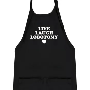 Kuchyňská zástěra Live laugh lobotomy - Dětská zástěra na vaření - Univerzální velikost ( Černá )