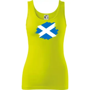 Dámské tričko Skotská vlajka kreslená štetcem - Dámské tílko - XL ( Limetková )