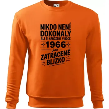 Pánská mikina Nikdo není dokonalý ale ti narození v roce 1966 jsou zatraceně blízko - Mikina Essential pánská - 3XL ( Oranžová )