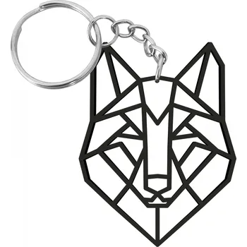 Dřevěný přívěsek VLK POLYGONÁLNÍ Barva: černá