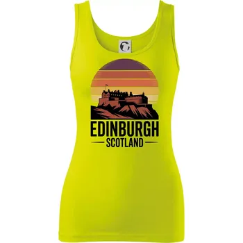 Dámské tričko Scotland Edinburgh Castle - Dámské tílko - XL ( Limetková )