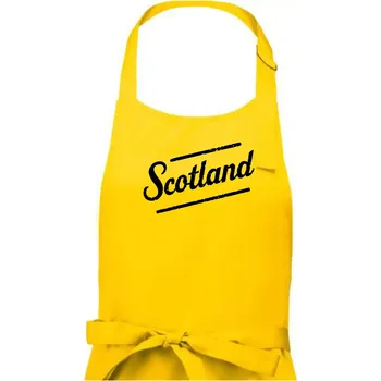 Kuchyňská zástěra Scotland Vintage nápis - Pánská zástěra na vaření - Univerzální velikost ( Žlutá )