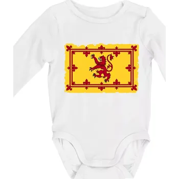 Královský prapor Skotska - Body kojenecké s dlouhým rukávem - Dlouhý r. do 3 měs ( Bílá )