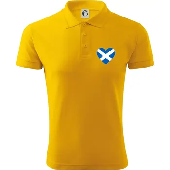 Pánská košile Skotské srdce na prso - Polokošile pánská Pique Polo 203 - L ( Žlutá )