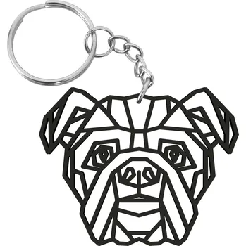 Dřevěný přívěsek - BULDOK POLYGONÁLNÍ Barva: černá