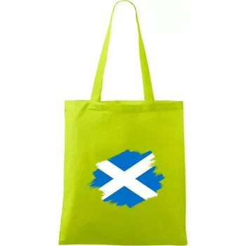 Skotská vlajka kreslená štetcem - Taška bavlněná - 42 x 38 cm ( Limetková )