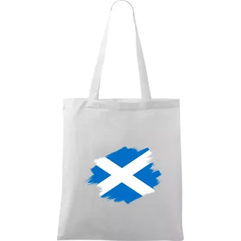 Skotská vlajka kreslená štetcem - Taška bavlněná - 42 x 38 cm ( Bílá )