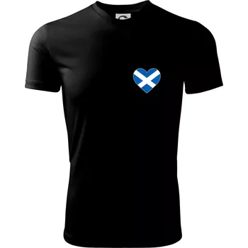 Pánské oblečení Skotské srdce na prso - Pánské triko Fantasy sportovní (dresovina) - 3XL ( Černá )