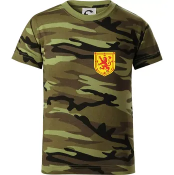 Skotský lev - prso - Dětské maskáčové triko - 122 cm/6 let ( Zelený maskáč )