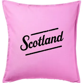 Polštář Scotland Vintage nápis - Polštář 50x50 - 50x50 - Pouze potah ( Růžová )