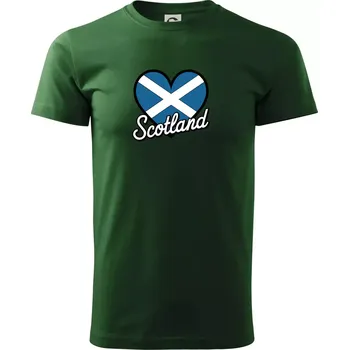 Scotland Srdce s vlajkou - Triko extra velké (5-8XL) - 7XL ( Lahvově zelená )