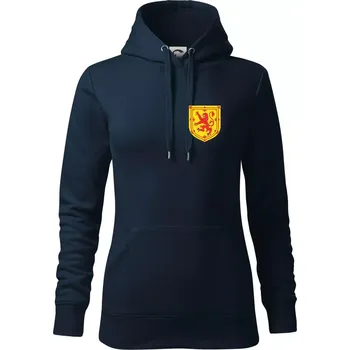 Dámská mikina Skotský lev - prso - Mikina dámská Cape s kapucí - XS ( Námořní modrá (velmi tmavá - téměř černá) )