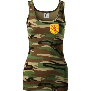 Dámské tričko Skotský lev - prso - Dámské Maskáčové tílko - M ( Hnědý maskáč )