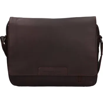 Pánská aktovka Pánská kožená taška přes rameno The Chesterfield Brand Gili - tmavě hnědá
