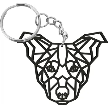 Dřevěný přívěsek - BORDER KOLIE POLYGONÁLNÍ Barva: mahagon