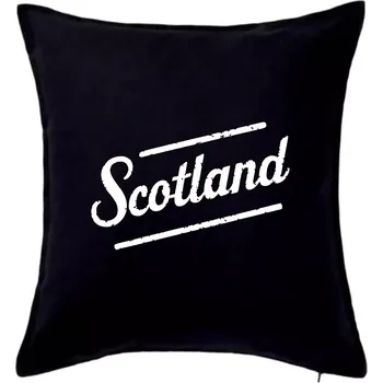 Polštář Scotland Vintage nápis - Polštář 50x50 - 50x50 - Pouze potah ( Černá )