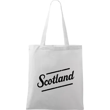 Nákupní taška Scotland Vintage nápis - Taška bavlněná - 42 x 38 cm ( Bílá )
