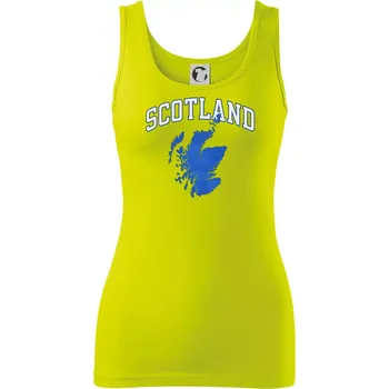 Dámské tričko Scotland nápis s mapou - Dámské tílko - L ( Limetková )