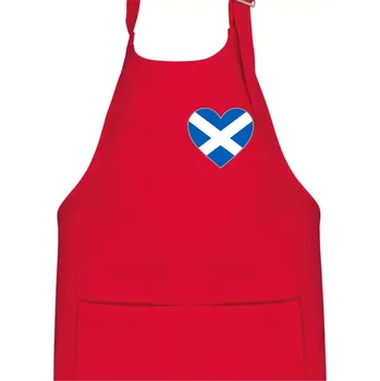 Kuchyňská zástěra Skotské srdce na prso - Dětská zástěra na vaření - Univerzální velikost ( Červená )