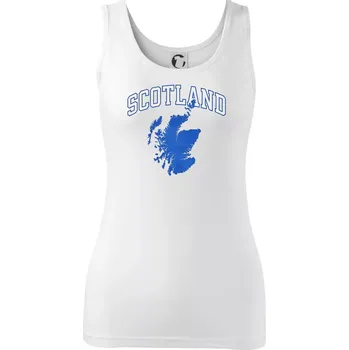 Dámské tričko Scotland nápis s mapou - Dámské tílko - XL ( Bílá )