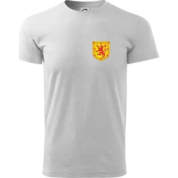Pánské tričko Skotský lev - prso - Triko extra velké (5-8XL) - 8XL ( Světlešedý Melír )