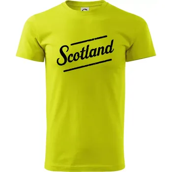 Scotland Vintage nápis - Klasické pánské triko vyšší gramáže - 4XL ( Limetková )