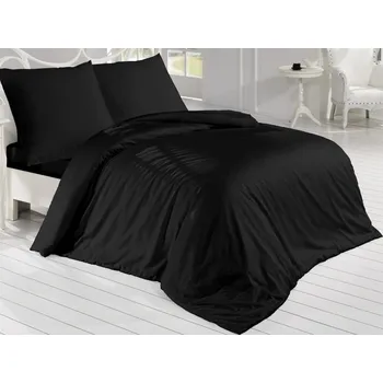 Povlečení Francouzské povlečení Satén 240x200, 70x90cm Černá