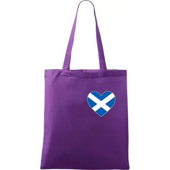 Skotské srdce na prso - Taška bavlněná - 42 x 38 cm ( Fialová )