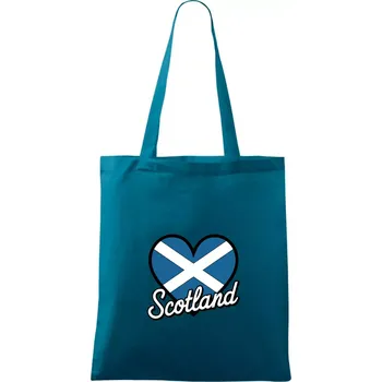 Scotland Srdce s vlajkou - Taška bavlněná - 42 x 38 cm ( Petrolejová )