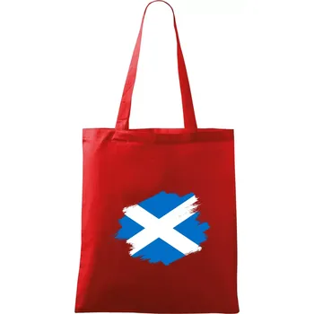Nákupní taška Skotská vlajka kreslená štetcem - Taška bavlněná - 42 x 38 cm ( Červená )