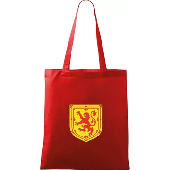 Nákupní taška Skotský lev na hrudi - Taška bavlněná - 42 x 38 cm ( Červená )