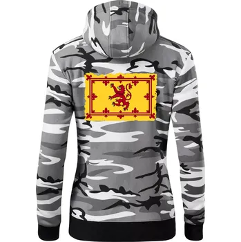 Dámská mikina Královský prapor Skotska - Dámská mikina trendy zipper s kapucí - M ( Šedý maskáč )