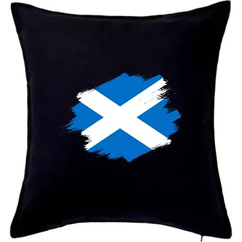 Polštář Skotská vlajka kreslená štetcem - Polštář 50x50 - 50x50 - Pouze potah ( Černá )