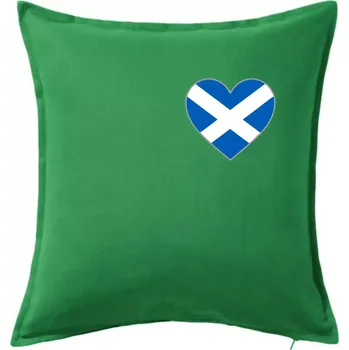 Polštář Skotské srdce na prso - Polštář 50x50 - 50x50 - Pouze potah ( Středně zelená )