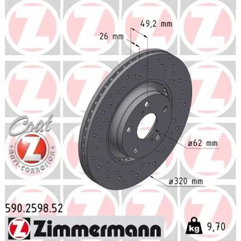 Brzdový kotouč Brzdový kotouč ZIMMERMANN 590.2598.52