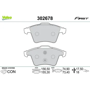 Brzdová destička Sada brzdových destiček, kotoučová brzda VALEO 302678