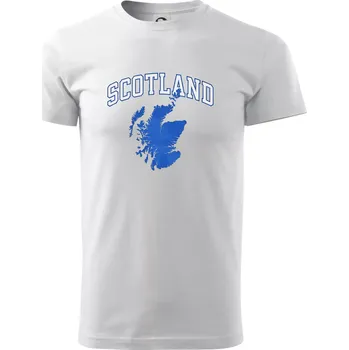Scotland nápis s mapou - Triko extra velké (5-8XL) - 8XL ( Bílá )