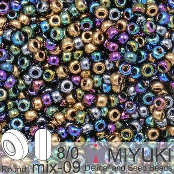 Korálek Korálky Miyuki Round 8/0. Barva MIX 09 Mix - Metallic Rain. Balení 5g