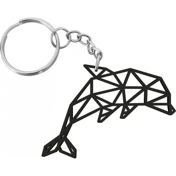 Dřevěný přívěsek - DELFÍN POLYGONÁLNÍ Barva: černá