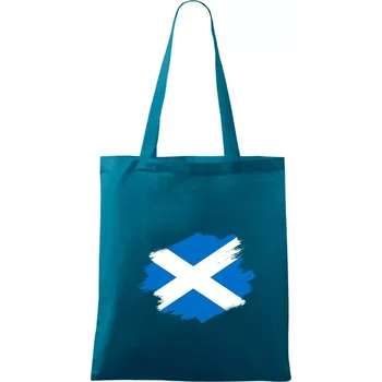 Skotská vlajka kreslená štetcem - Taška bavlněná - 42 x 38 cm ( Petrolejová )