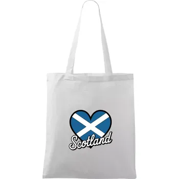 Nákupní taška Scotland Srdce s vlajkou - Taška bavlněná - 42 x 38 cm ( Bílá )