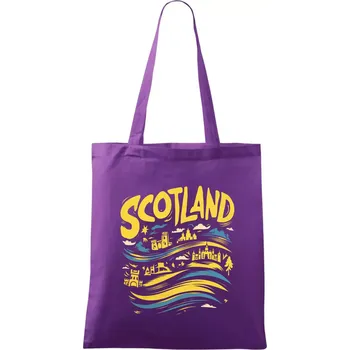 Scotland kreslené vlny - Taška bavlněná - 42 x 38 cm ( Fialová )
