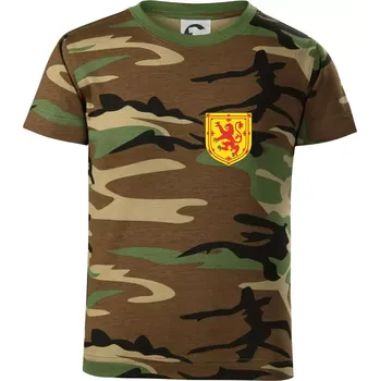 Chlapecké tričko Skotský lev - prso - Dětské maskáčové triko - 104-110cm / 3-4 roky ( Hnědý maskáč )