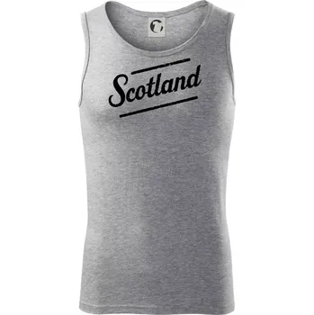 Scotland Vintage nápis - Tílko pánské Core - L ( Tmavě šedý melír )