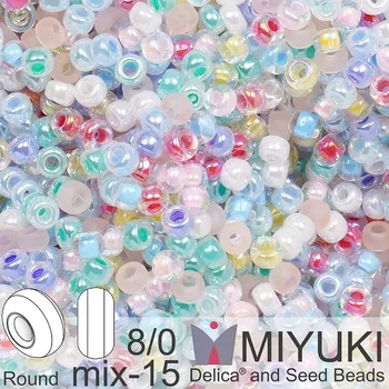 Korálek Korálky Miyuki Round 8/0. Barva MIX 15 Spring Flowers. Balení 5g