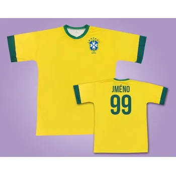 Fotbalový dres Brazilie s vlastním jménem Velikost: 152 cm (10-11 let)
