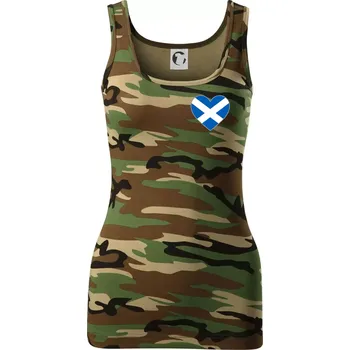 Skotské srdce na prso - Dámské Maskáčové tílko - M ( Hnědý maskáč )